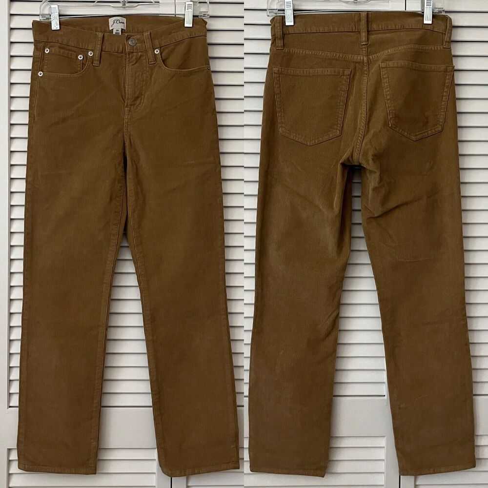 J Crew Vintage Slim Straight Corduroy Pants Tan Color, Size 25 Classic 5 Pockets